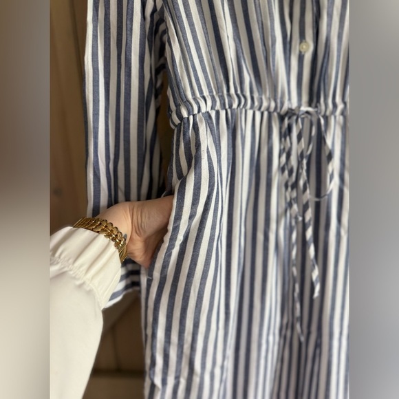 LIKE NEW Gap Tie Waist Midi Shirt Dress - Picture 9 of 11